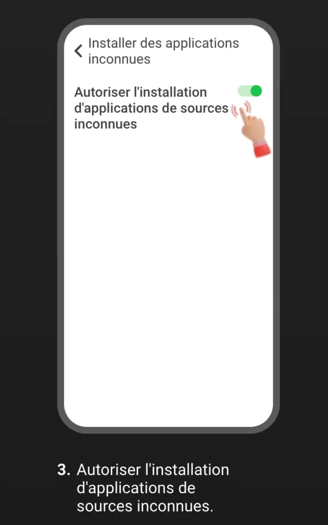 Autorisez l'installation d'applications provenant de sources inconnues pour le fichier 888starz Apk.

