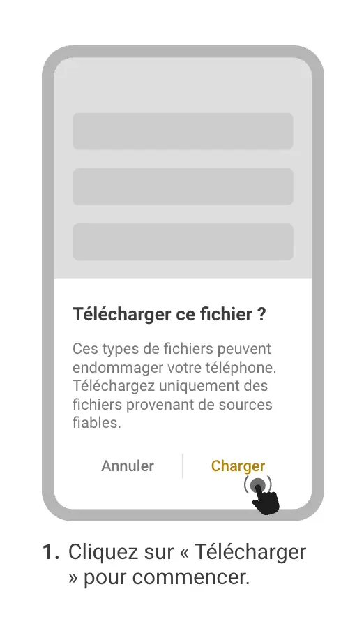Écran d'avertissement lors du téléchargement de l'application Melbet App Casino sur Android avant de commencer l'installation.