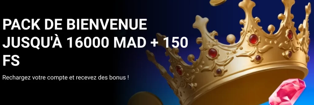 Le bonus de bienvenue de 1xBet Maroc offre jusqu'à 16 000 MAD aux nouveaux joueurs de casino grâce au code promo 1xBet.